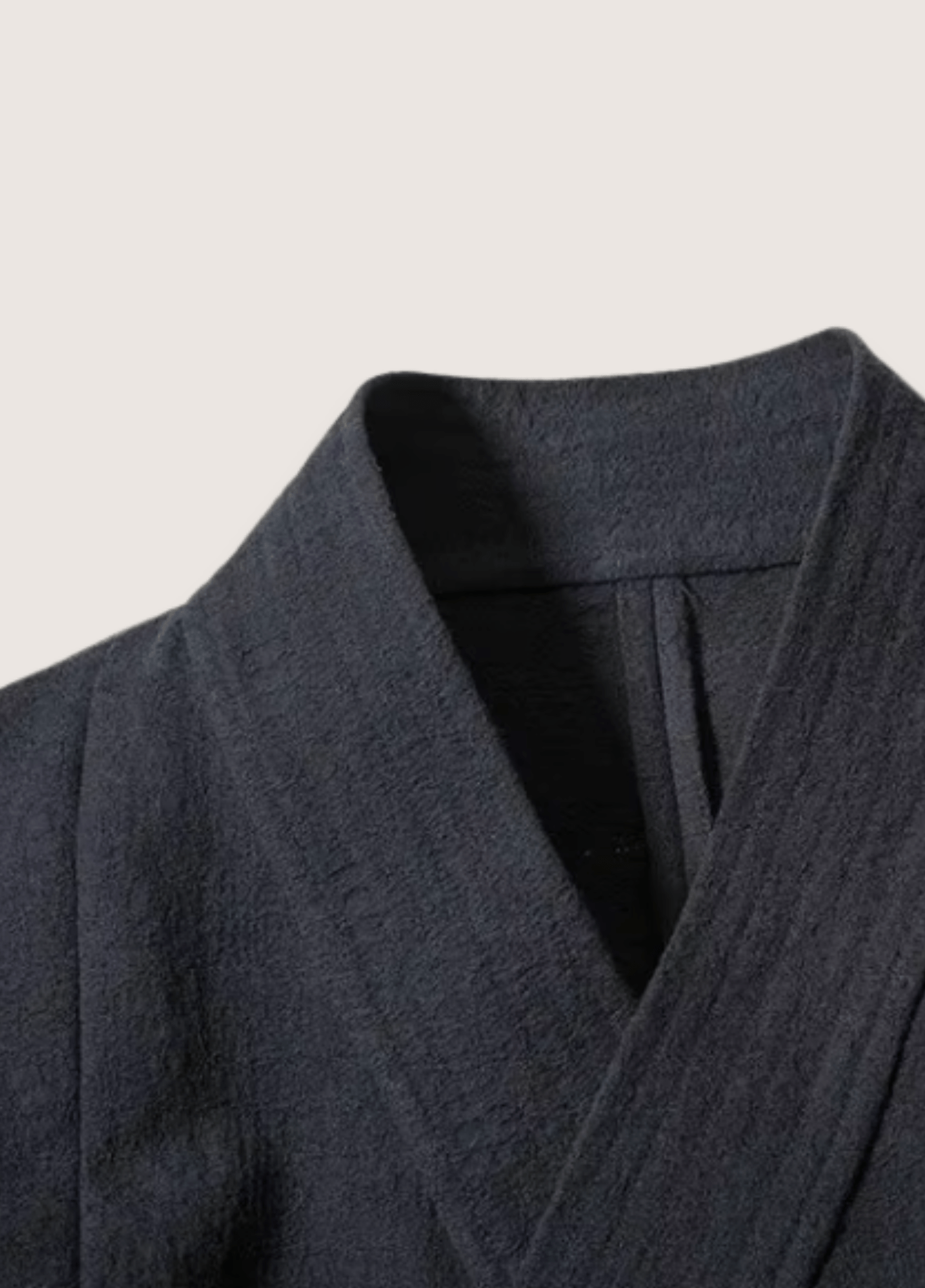 Veste Homme en Coton et Lin Noir | Élégante Veste Kimono Confortable 2