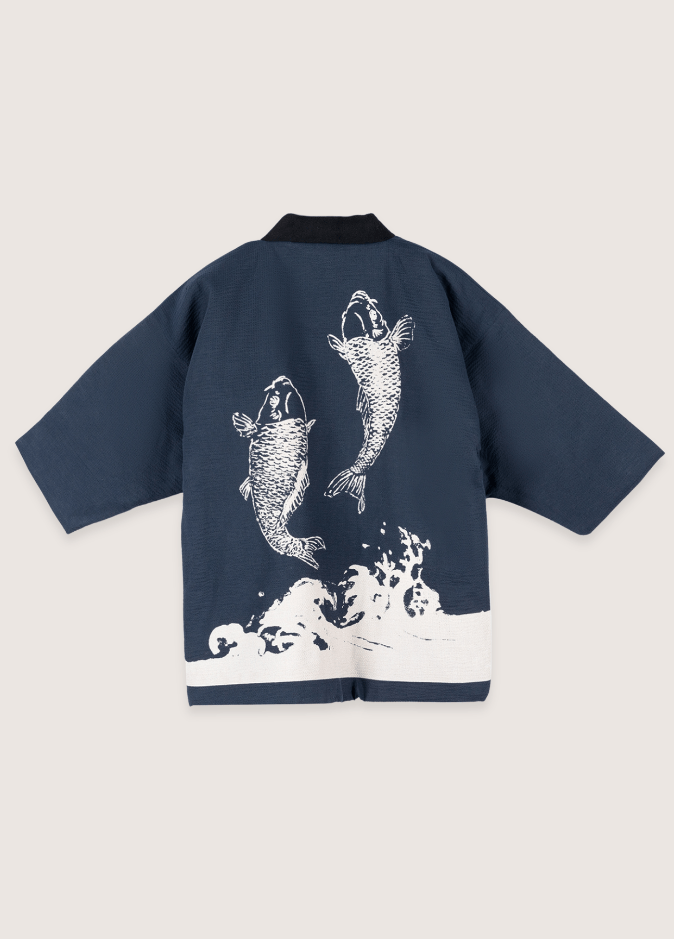 Veste Homme en Coton et Polyester | Élégante Veste Kimono Bleue 0