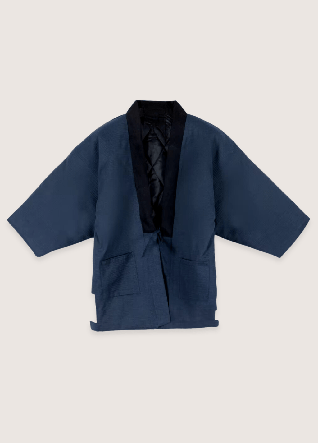 Veste Homme en Coton et Polyester | Élégante Veste Kimono Bleue 1