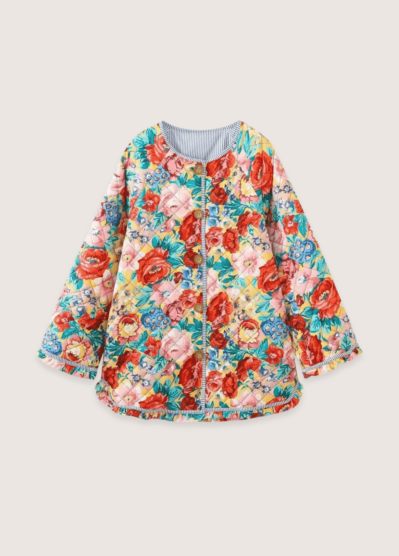 Veste Kimono Femme Floral Matelassée | Élégante Veste Japonaise Multicolore 0