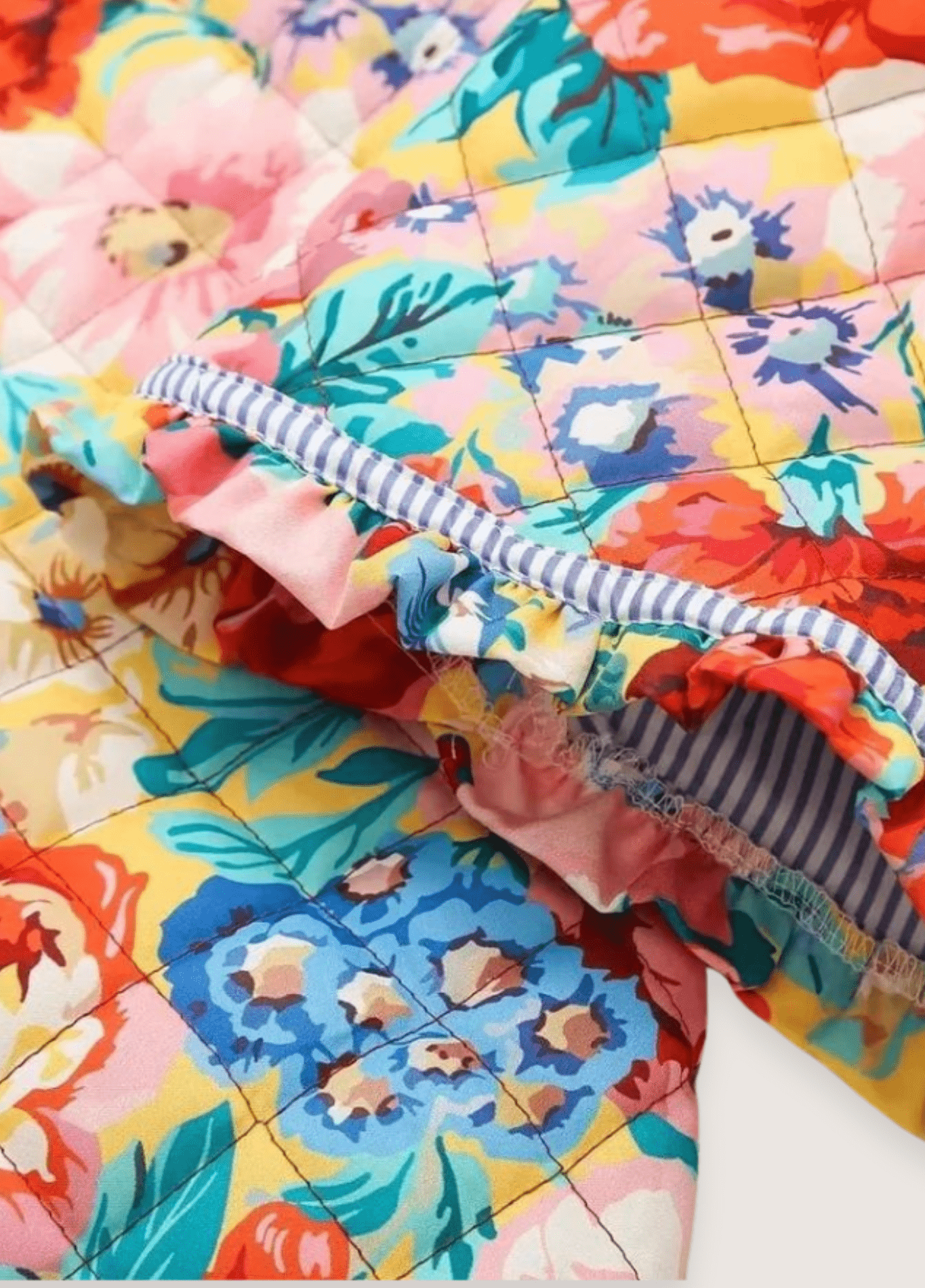 Veste Kimono Femme Floral Matelassée | Élégante Veste Japonaise Multicolore 3