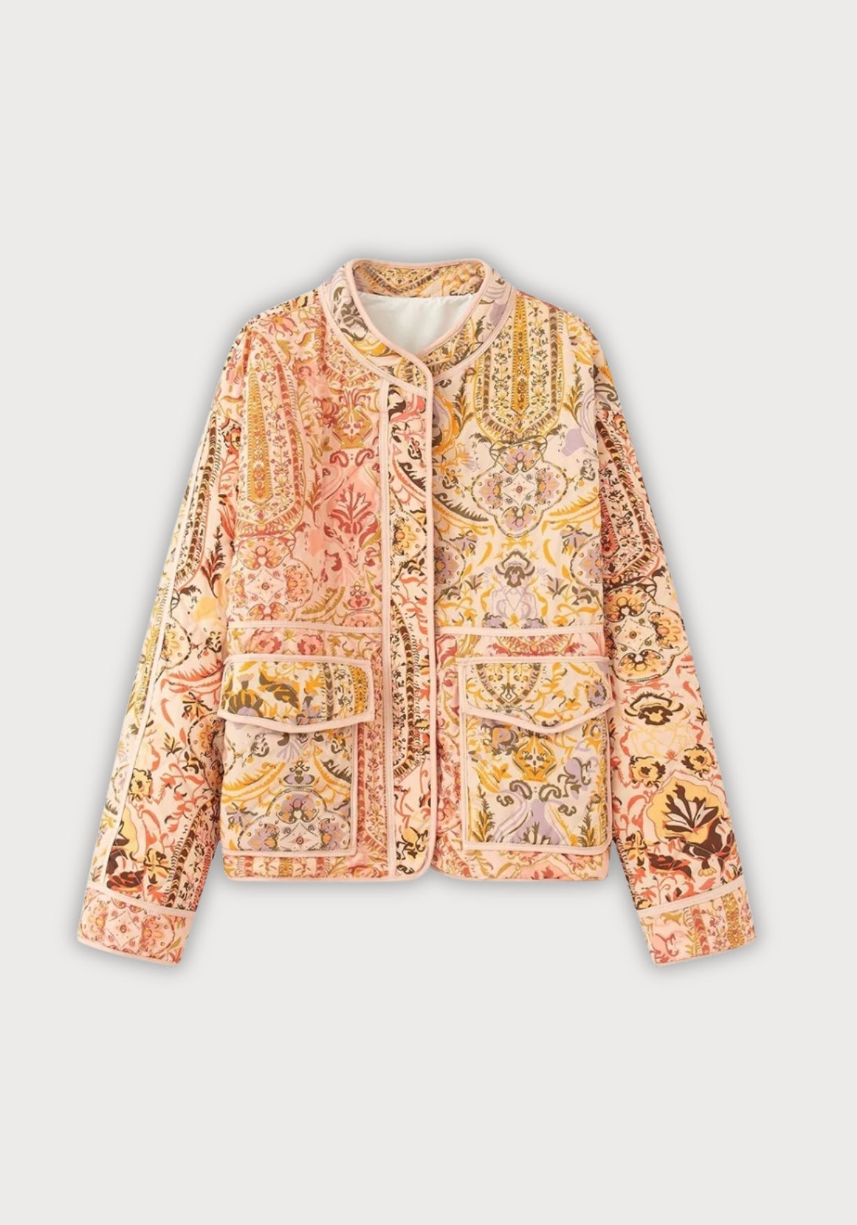 Veste Kimono Femme Matelassée | Élégante Coupe Droite Patchwork Pastel 0