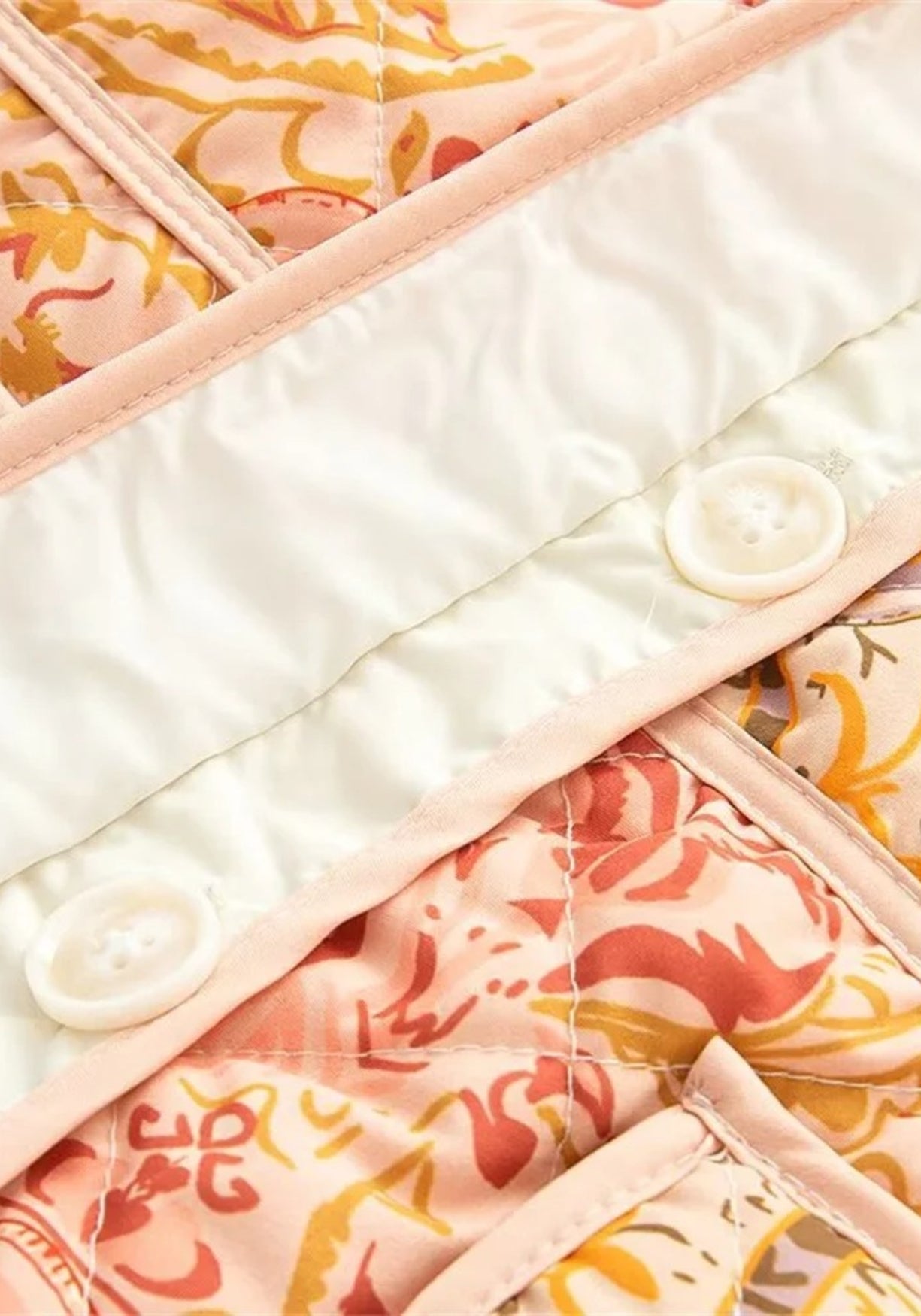 Veste Kimono Femme Matelassée | Élégante Coupe Droite Patchwork Pastel 6
