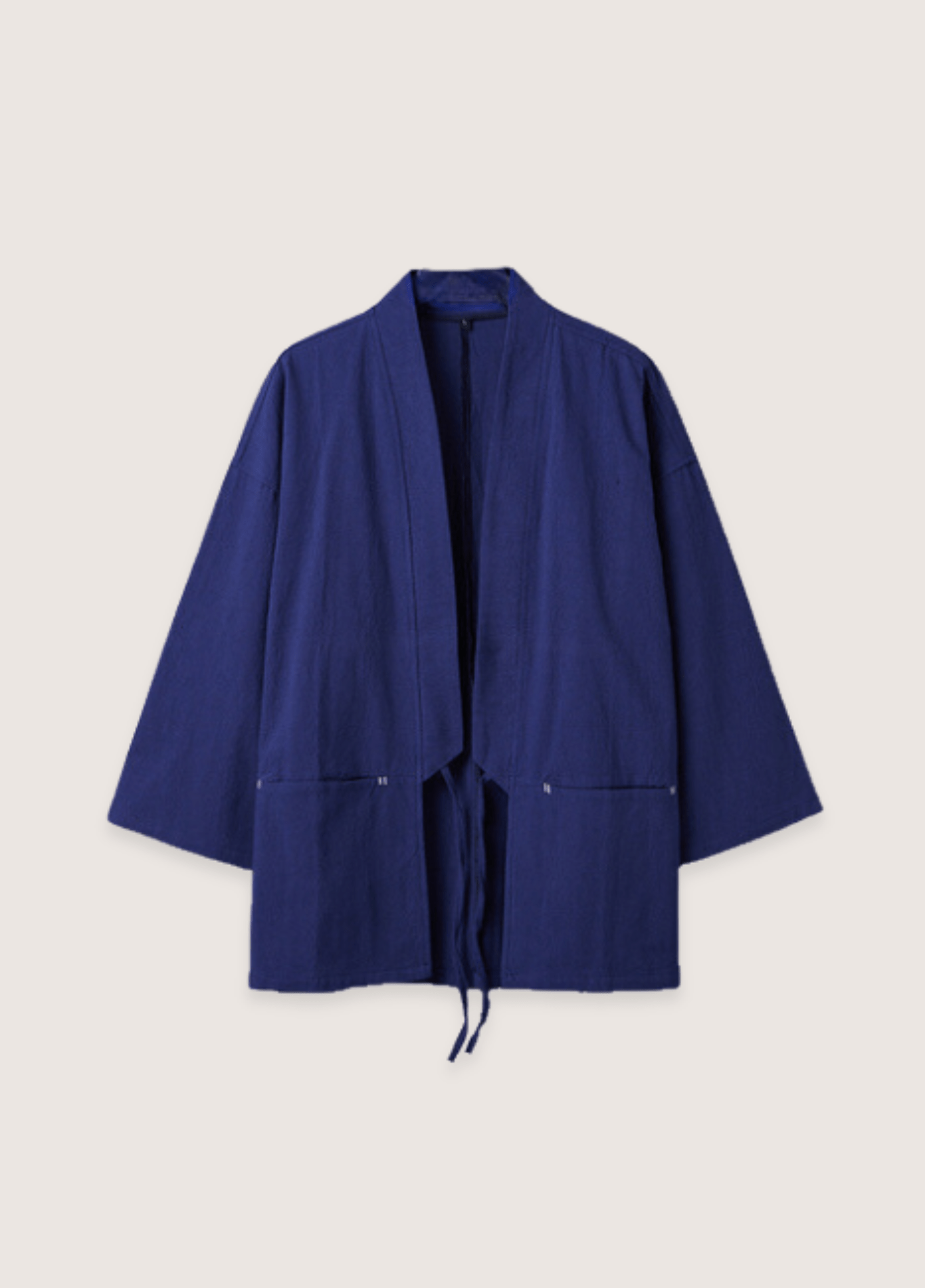 Veste Kimono Homme en Polyester | Élégante Coupe Ample Minimaliste Bleu Marine 0