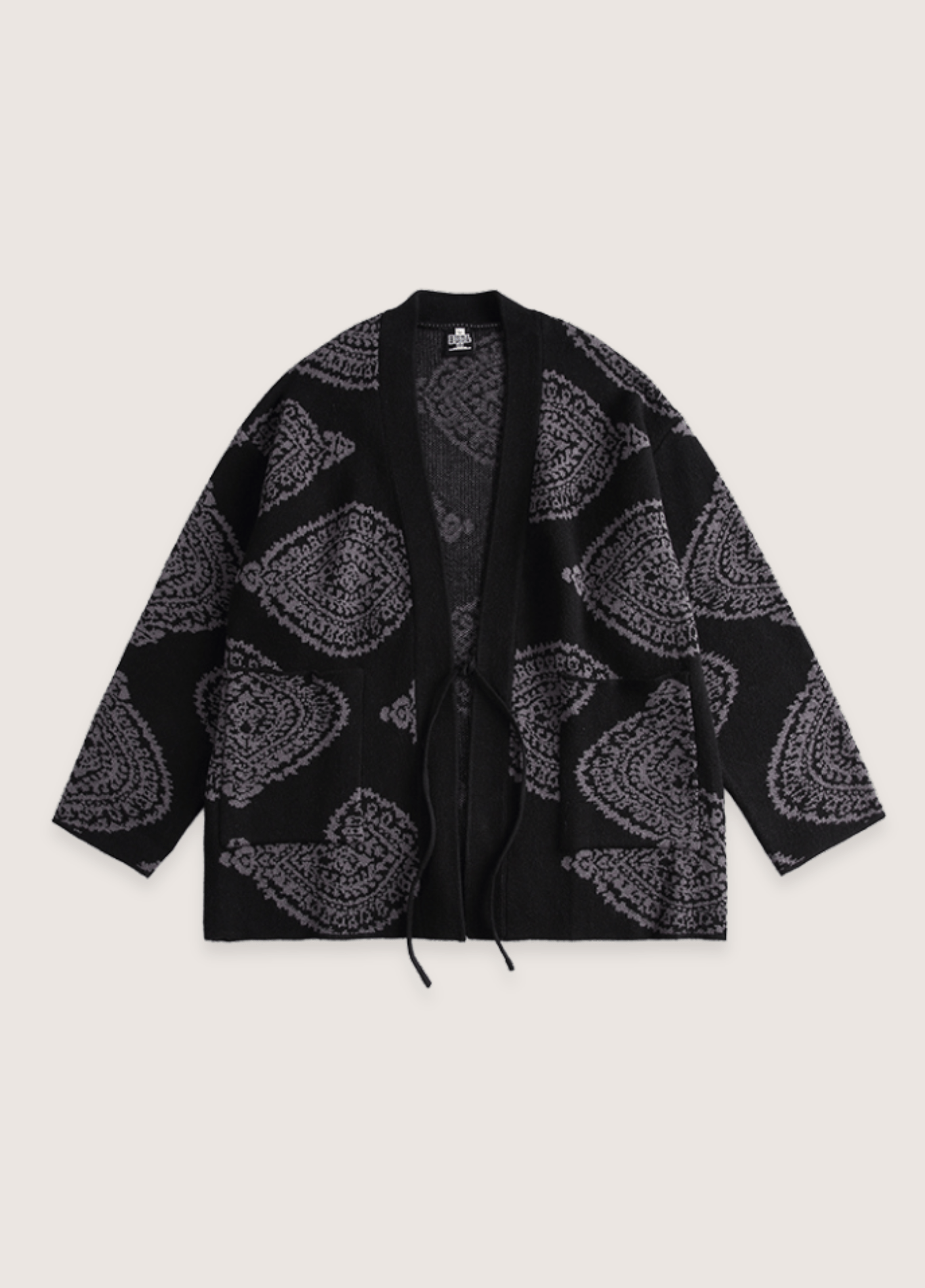 Veste Kimono Unisexe Coton-Polyester | Élégante Coupe Ample avec Motifs Paisley 0
