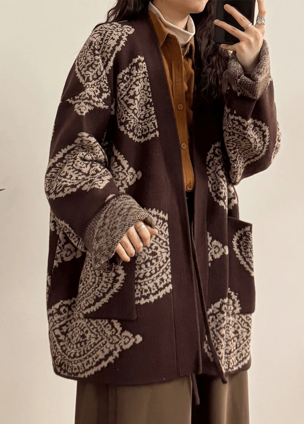 Veste Kimono Unisexe en Coton | Élégante à Motifs Paisley | Confortable et Ample 1