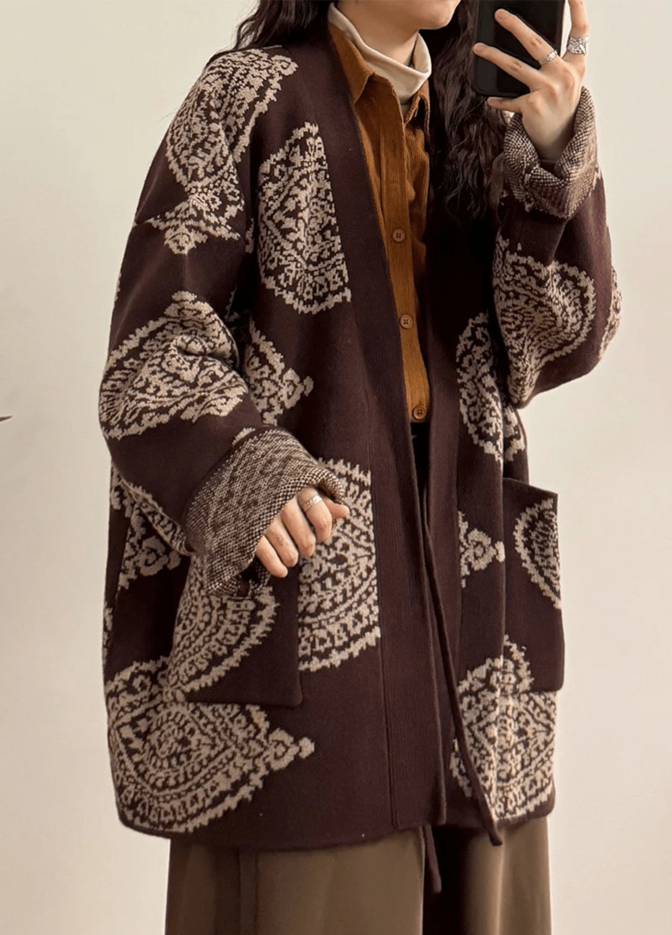 Veste Kimono Unisexe en Coton | Élégante à Motifs Paisley | Confortable et Ample 1