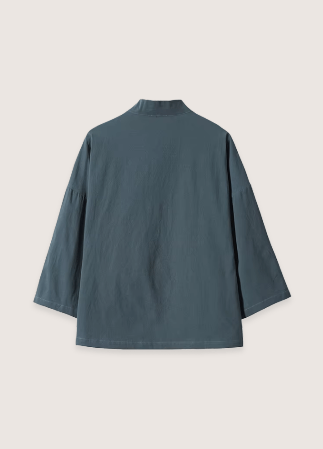Veste Kimono Unisexe en Lin et Coton | Élégante Veste Japonaise Bleu Gris avec Broderies 1