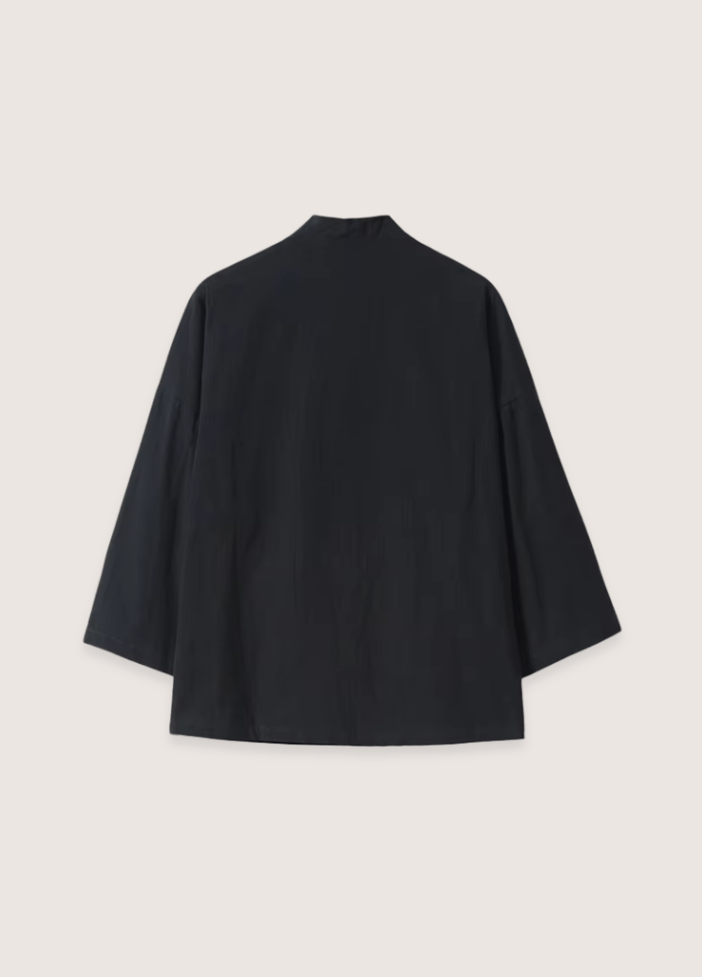 Veste Kimono Unisexe en Lin et Coton | Élégante Veste Japonaise Noire avec Motifs Brodés 1