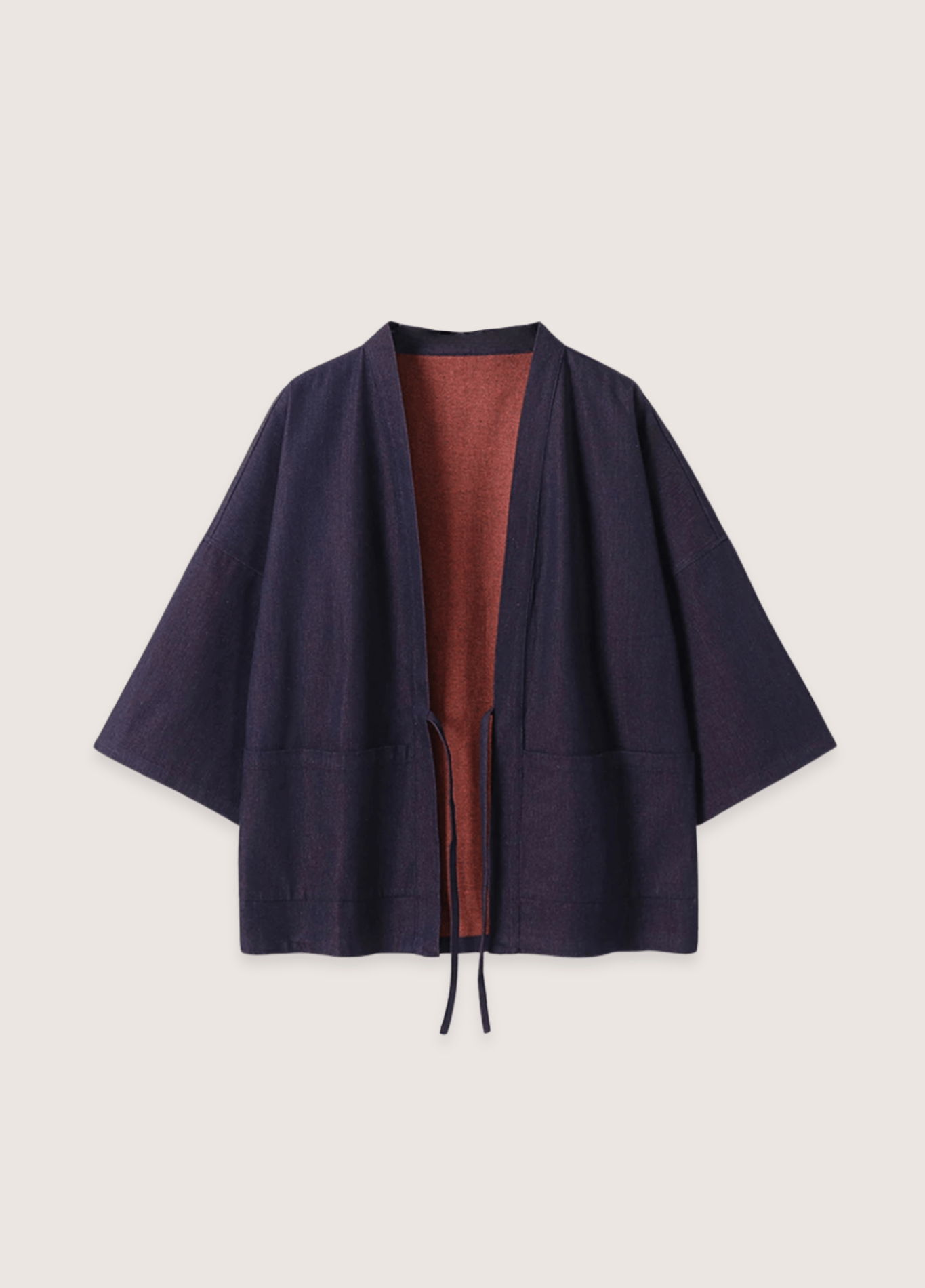 Veste Unisexe Réversible en Denim | Élégante et Confortable Kimono Style 0