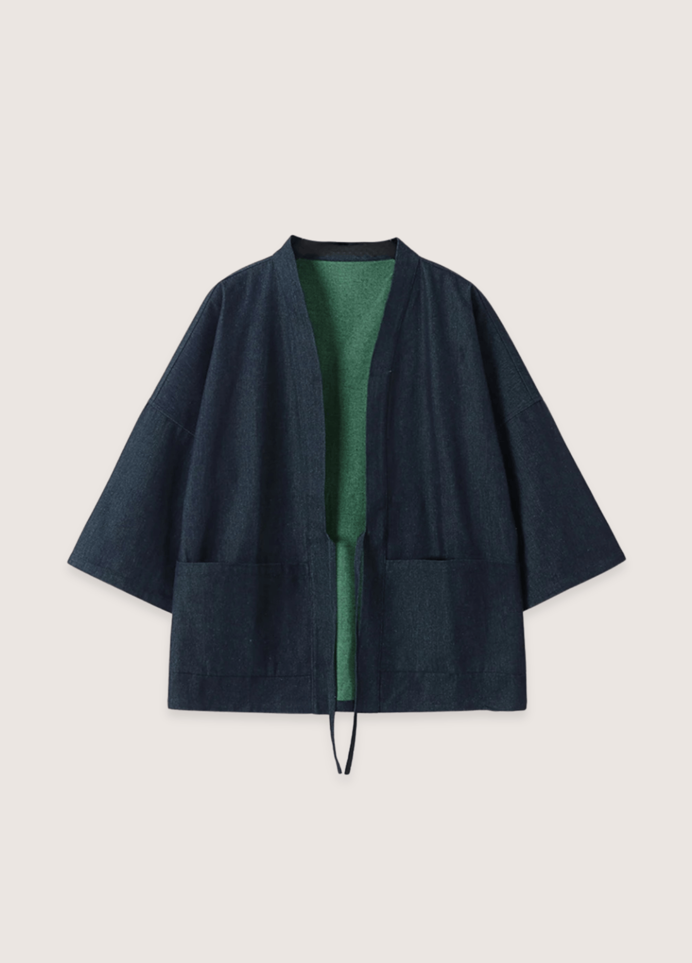 Veste Unisexe Réversible en Denim | Élégante et Confortable Kimono Style 1
