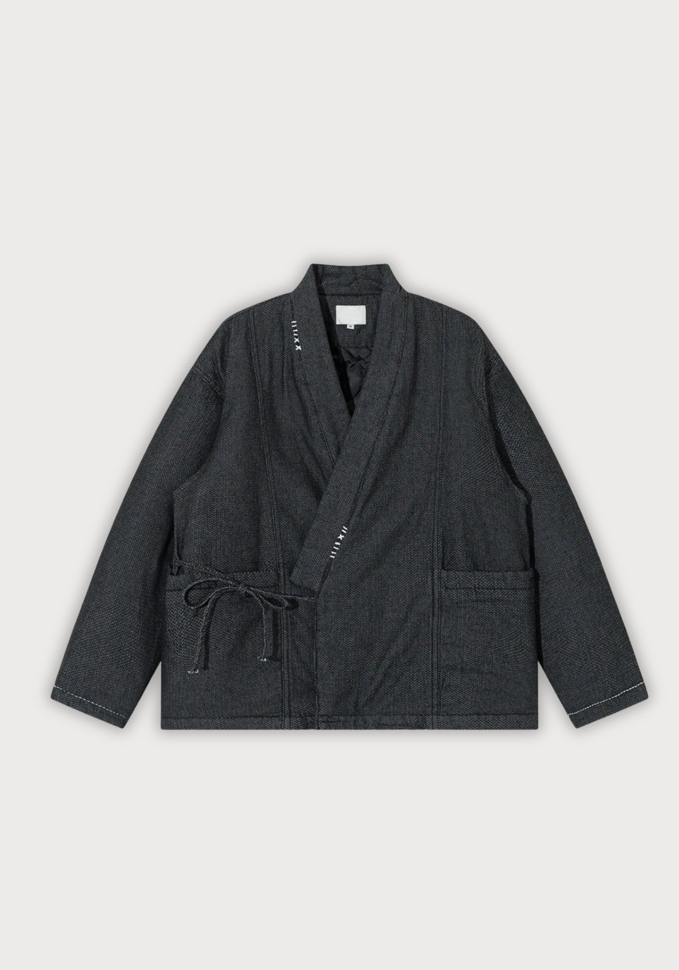 Veste Unisexe en Denim Texturé | Élégante Kimono Matelassée Confortable 2
