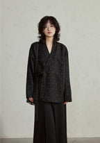 Veste Unisexe en Jacquard | Élégante Mi-Longue Cache-Cœur | Confortable et Flatteuse 0