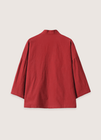 Veste Unisexe en Lin et Coton | Élégante Veste Kimono Rouge 1