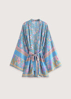 Vêtement Femme Coton Kimono Court | Élégant Fleuri Style Bohème-Chic d'Été 0
