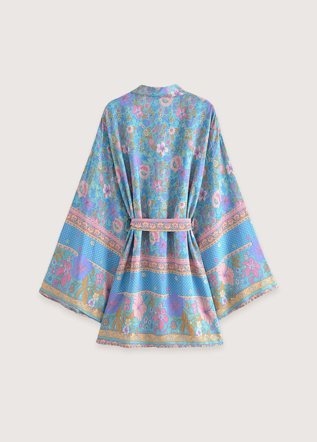 Vêtement Femme Coton Kimono Court | Élégant Fleuri Style Bohème-Chic d'Été 1