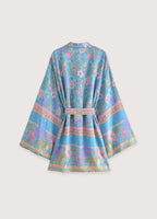 Vêtement Femme Coton Kimono Court | Élégant Fleuri Style Bohème-Chic d'Été 1