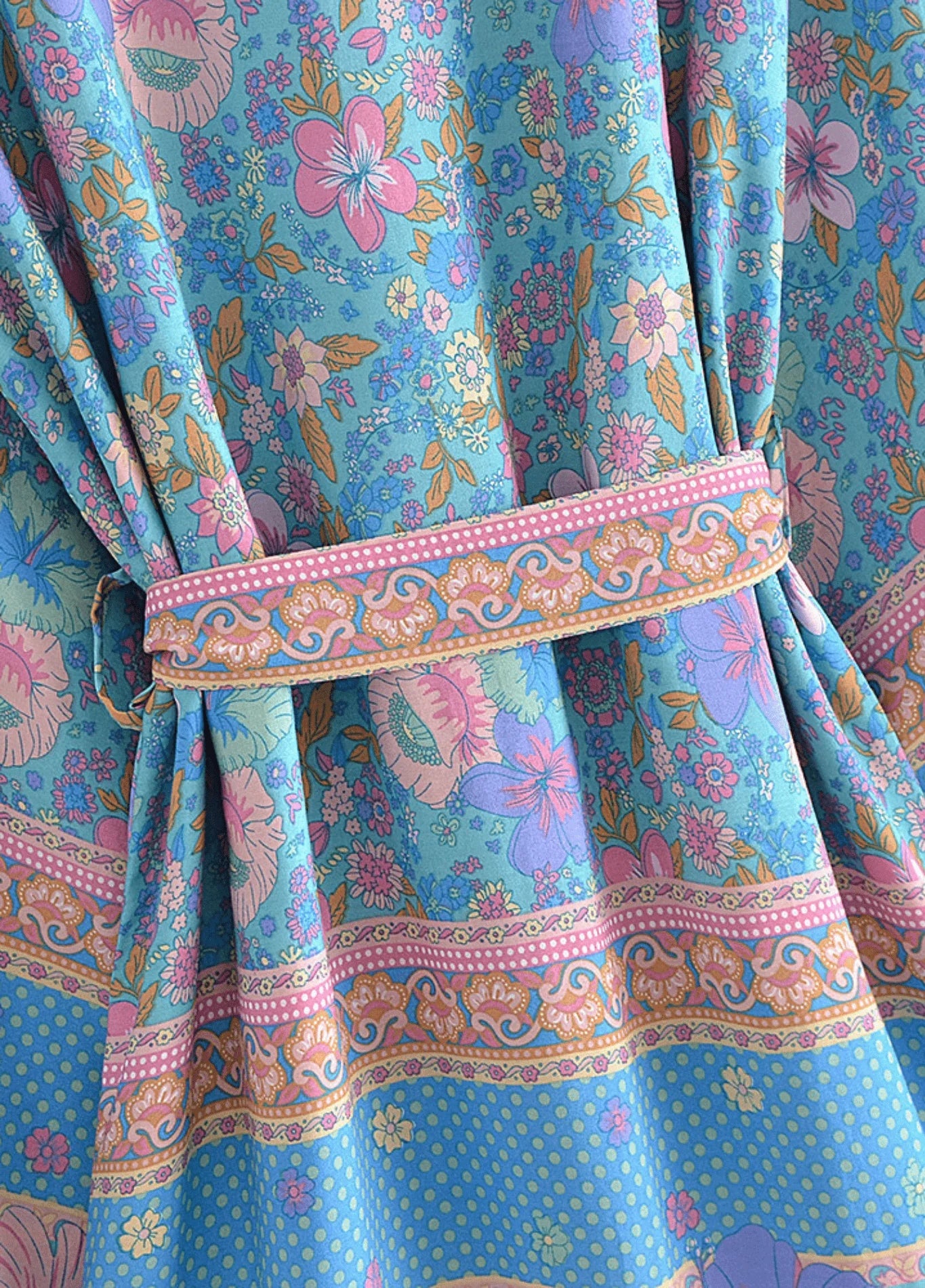 Vêtement Femme Coton Kimono Court | Élégant Fleuri Style Bohème-Chic d'Été 2
